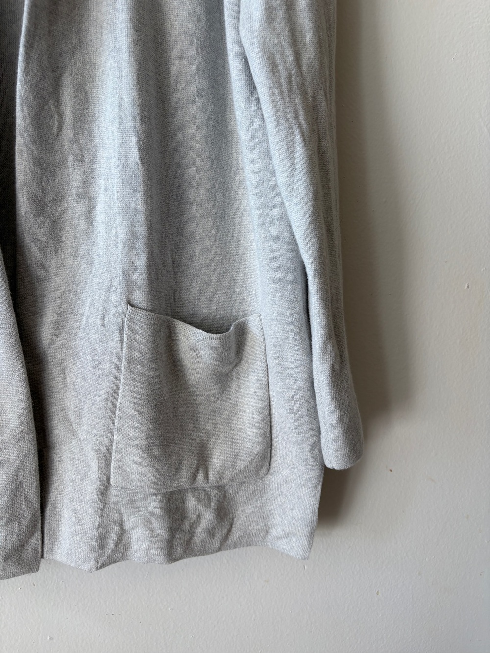 J. Crew Chelsea Sweater Blazer Open-Front Shawl Collar Size Medium Light Gray - Picture 4 of 9
